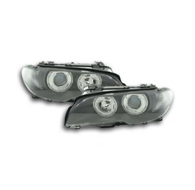 Faros Delanteros Angel Eyes Set  Bmw Serie 3 Coupe Modelo E46  03-05 Negro Fk Automotive