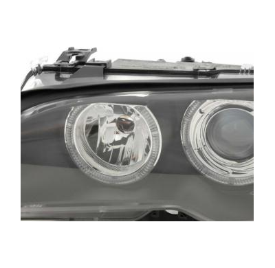 Faros Delanteros Angel Eyes Set  Bmw Serie 3 Coupe Modelo E46  03-05 Negro Fk Automotive