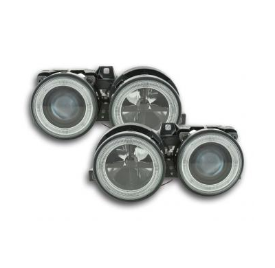 Faros Delanteros Angel Eyes Set  Bmw Serie 3 Modelo E30 2/4 Ptas.  87-91 Negro Fk Automotive