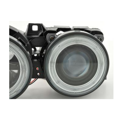 Faros Delanteros Angel Eyes Set  Bmw Serie 3 Modelo E30 2/4 Ptas.  87-91 Negro Fk Automotive
