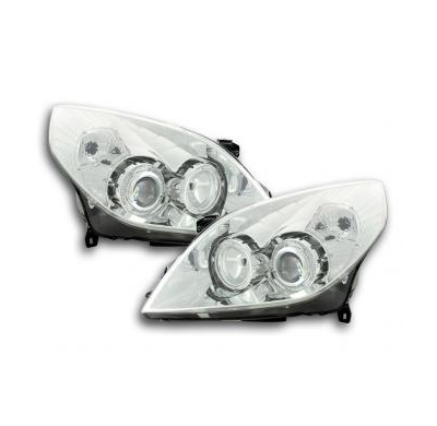 Faros Delanteros Angel Eyes Set  Opel Vectra Modelo C  05-08 Cromado Fk Automotive