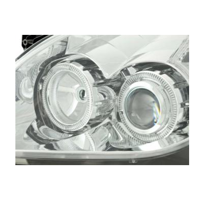 Faros Delanteros Angel Eyes Set  Opel Vectra Modelo C  05-08 Cromado Fk Automotive