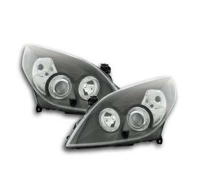 Faros Delanteros Angel Eyes Set  Opel Vectra Modelo C  05-08 Negro Fk Automotive