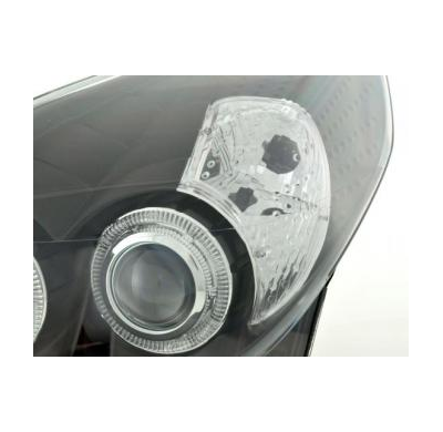 Faros Delanteros Angel Eyes Set  Opel Vectra Modelo C  05-08 Negro Fk Automotive