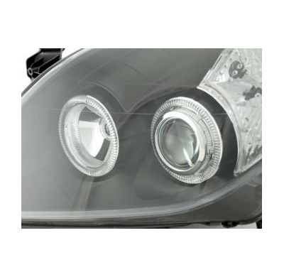 Faros Delanteros Angel Eyes Set  Opel Vectra Modelo C  05-08 Negro Fk Automotive