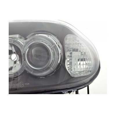Faros Delanteros Set Angel Eyes Renault Clio Modelo B  98-01 Negro Fk Automotive