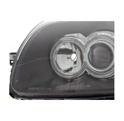Faros Delanteros Set Angel Eyes Renault Clio Modelo B  98-01 Negro Fk Automotive