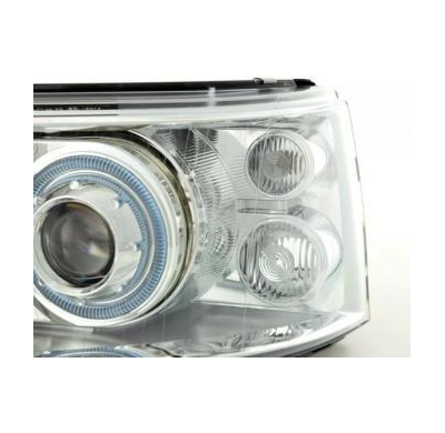 Faros Delanteros Angel Eyes Set  Vw Bus Modelo T5  03-09 Cromado Fk Automotive