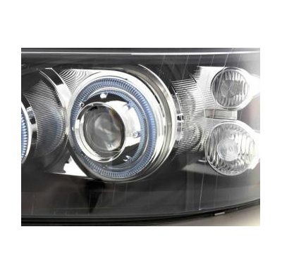 Faros Delanteros Angel Eyes Set  Vw Bus Modelo T5  03-09 Negro Fk Automotive