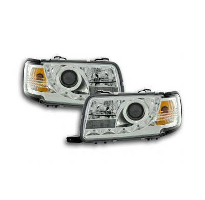 Faros Delanteros Luz Diurna Set Audi 80 Modelo B4  91-94 Cromado Fk Automotive