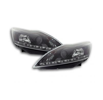 Faros Delanteros Luz Diurna Set Ford Focus 3/5-Ptas.  08- Negro Fk Automotive