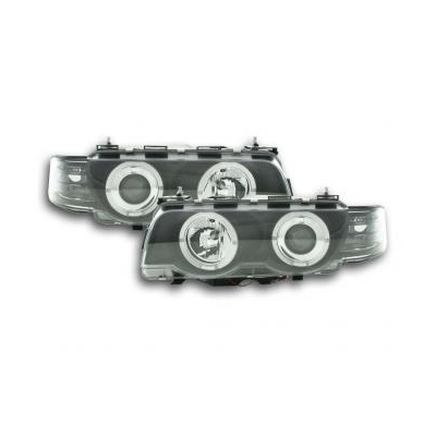 Faros Delanteros Set Angel Eyes Bmw Serie 7 Modelo E38  97-02 Negro Fk Automotive
