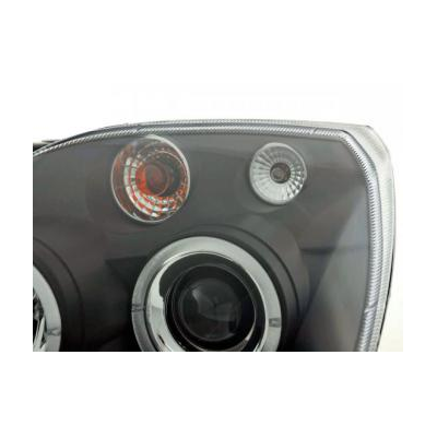 Faros Delanteros Set Angel Eyes Ford Fiesta Modelo Mk6  03-07 Negro Fk Automotive
