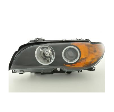 Faro De Recambio Lado Izquierdo Para Bmw Serie 3 E46 Coupe 03-06, Negro Fk Automotive