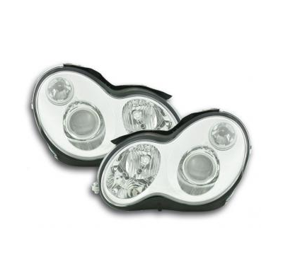 Faros Delanteros Set Angel Eyes Mercedes Benz Clase C Modelo W203 Cromado Fk Automotive