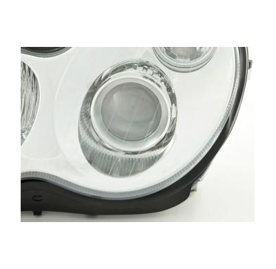 Faros Delanteros Set Angel Eyes Mercedes Benz Clase C Modelo W203 Cromado Fk Automotive