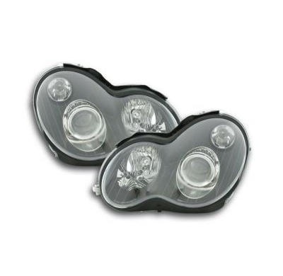 Faros Delanteros Set Angel Eyes Mercedes Benz Clase C Modelo W203 Negro Fk Automotive