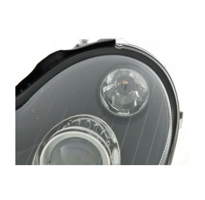 Faros Delanteros Set Angel Eyes Mercedes Benz Clase C Modelo W203 Negro Fk Automotive