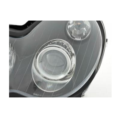 Faros Delanteros Set Angel Eyes Mercedes Benz Clase C Modelo W203 Negro Fk Automotive