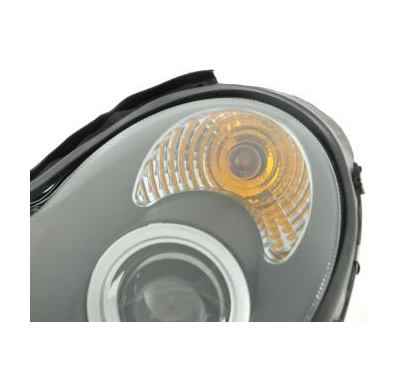 Faros Delanteros Set Angel Eyes Mercedes Clase C Modelo W203  00-07 Negro Fk Automotive