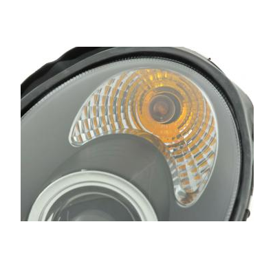 Faros Delanteros Set Angel Eyes Mercedes Clase C Modelo W203  00-07 Negro Fk Automotive
