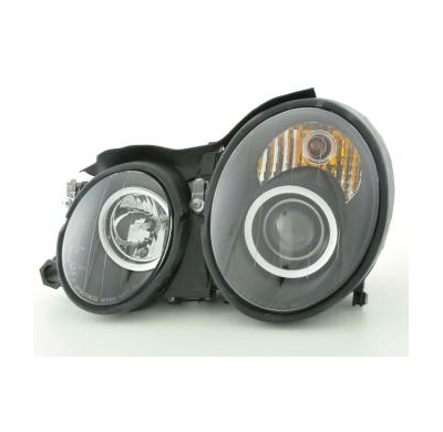 Faros Delanteros Set Angel Eyes Mercedes Clk Modelo W208  98-02 Negro Fk Automotive