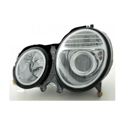 Faros Delanteros Set Angel Eyes Mercedes Benz Clase E Modelo W210  97-01 Cromado Fk Automotive