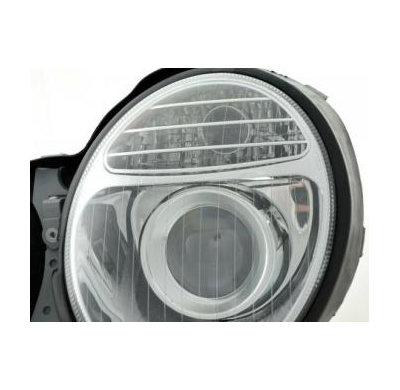 Faros Delanteros Set Angel Eyes Mercedes Benz Clase E Modelo W210  97-01 Cromado Fk Automotive