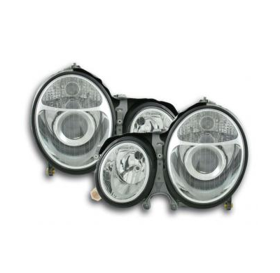 Faros Delanteros Set Angel Eyes Mercedes Benz Clase E Modelo W210 Cromado Fk Automotive