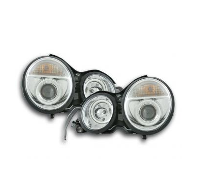 Faros Delanteros Set Angel Eyes Mercedes Clase E Modelo W210  95-98 Cromado Fk Automotive