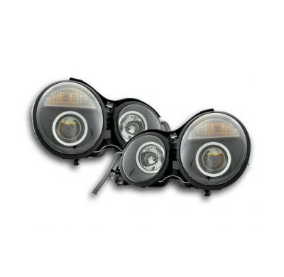 Faros Delanteros Set Angel Eyes Mercedes Clase E Modelo W210  95-98 Negro Fk Automotive