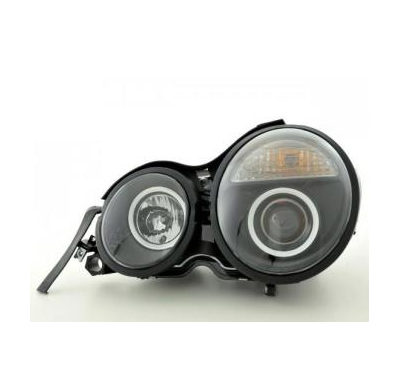 Faros Delanteros Set Angel Eyes Mercedes Clase E Modelo W210  95-98 Negro Fk Automotive