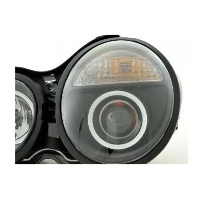 Faros Delanteros Set Angel Eyes Mercedes Clase E Modelo W210  95-98 Negro Fk Automotive