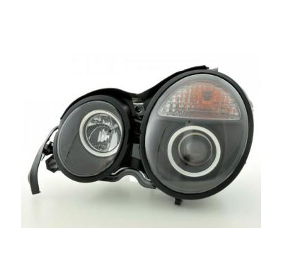 Faros Delanteros Set Angel Eyes Mercedes Clase E Modelo W210  95-98 Negro Fk Automotive