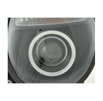 Faros Delanteros Set Angel Eyes Mercedes Clase E Modelo W210  97-01 Negro Fk Automotive