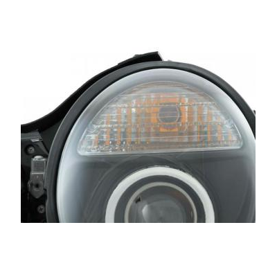 Faros Delanteros Set Angel Eyes Mercedes Clase E Modelo W210  97-01 Negro Fk Automotive