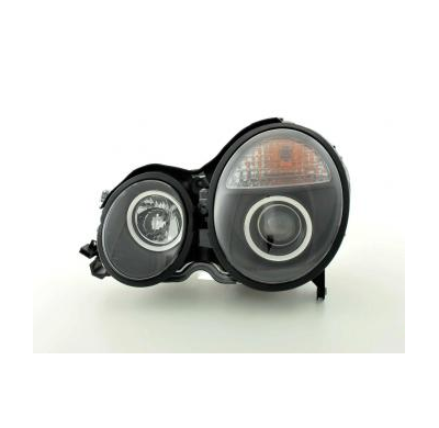 Faros Delanteros Set Angel Eyes Mercedes Clase E Modelo W210  97-01 Negro Fk Automotive