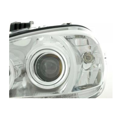 Faros Delanteros Set Angel Eyes Mercedes Benz M-Klasse Modelo W163  01-04 Cromado Fk Automotive