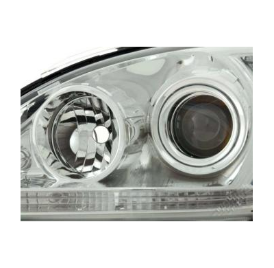 Faros Delanteros Set Angel Eyes Mercedes Benz M-Klasse Modelo W163  01-04 Cromado Fk Automotive
