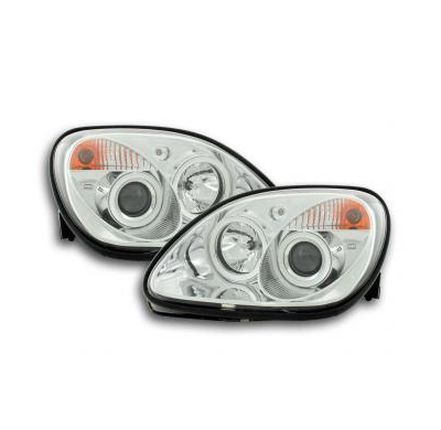 Faros Delanteros Set Angel Eyes Mercedes Benz Slk Modelo R170  96-97 / 01-02 Cromado Fk Automotive