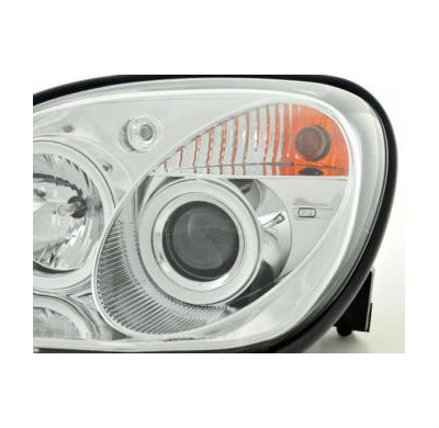 Faros Delanteros Set Angel Eyes Mercedes Benz Slk Modelo R170  96-97 / 01-02 Cromado Fk Automotive