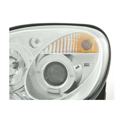 Faros Delanteros Set Angel Eyes Mercedes Benz Slk Modelo R170  96-97 / 01-02 Cromado Fk Automotive