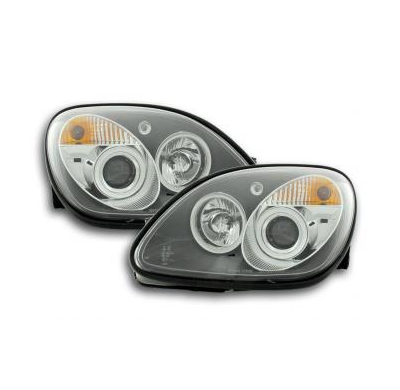 Faros Delanteros Set Angel Eyes Mercedes Benz Slk Modelo R170  96-02 Negro Fk Automotive