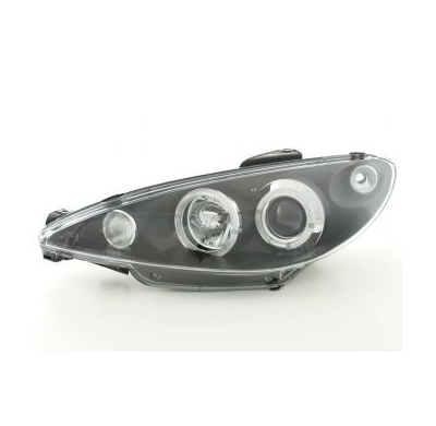 Faros Delanteros Set Angel Eyes Peugeot 206  98-03 Negro Fk Automotive