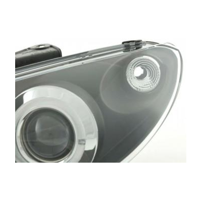 Faros Delanteros Set Angel Eyes Peugeot 206  98-03 Negro Fk Automotive