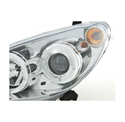 Faros Delanteros Set Angel Eyes Peugeot 307  01-06 Cromado Fk Automotive