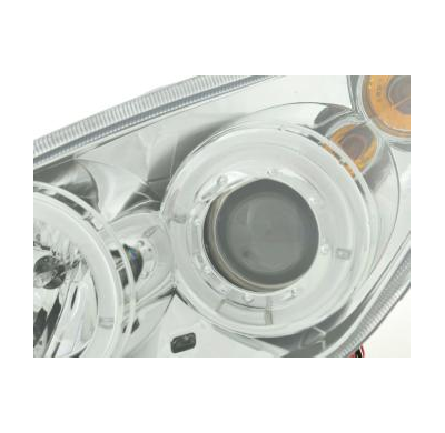 Faros Delanteros Set Angel Eyes Peugeot 307  01-06 Cromado Fk Automotive