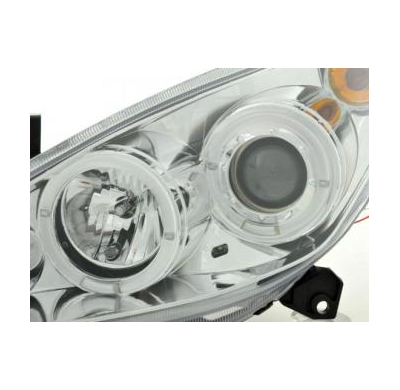 Faros Delanteros Set Angel Eyes Peugeot 307  01-06 Cromado Fk Automotive