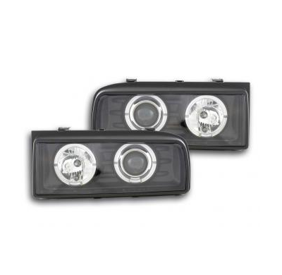 Faros Delanteros Set Angel Eyes Vw Corrado Modelo 53i  1987-1995 Negro Fk Automotive