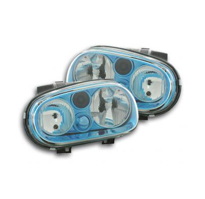 Faros Delanteros Set Angel Eyes Vw Golf 4 Modelo 1j  98-03 Azul Fk Automotive
